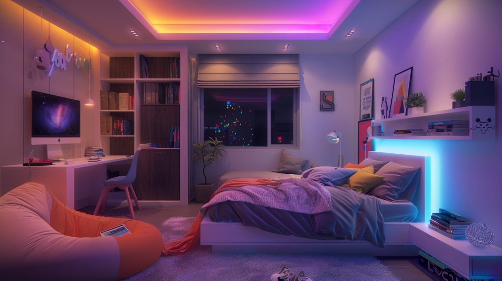 pokój młodzieżowy z led
